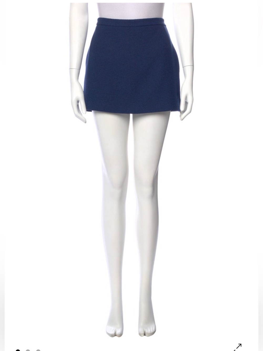 GUCCI | Cobalt Blue Textured Bouclé Mini Skirt with Gold GG Button | IT 42 US 6